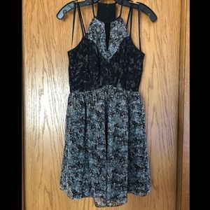 BCBGeneration Black Lace Floral Mini Dress